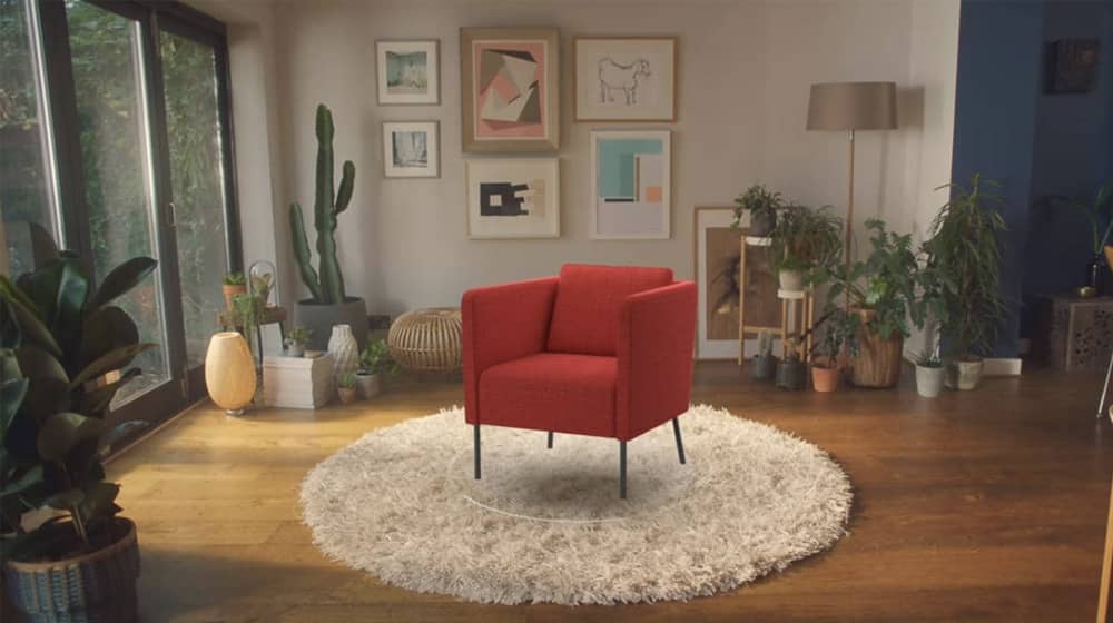 IKEA Place using AR to place a seat in a room